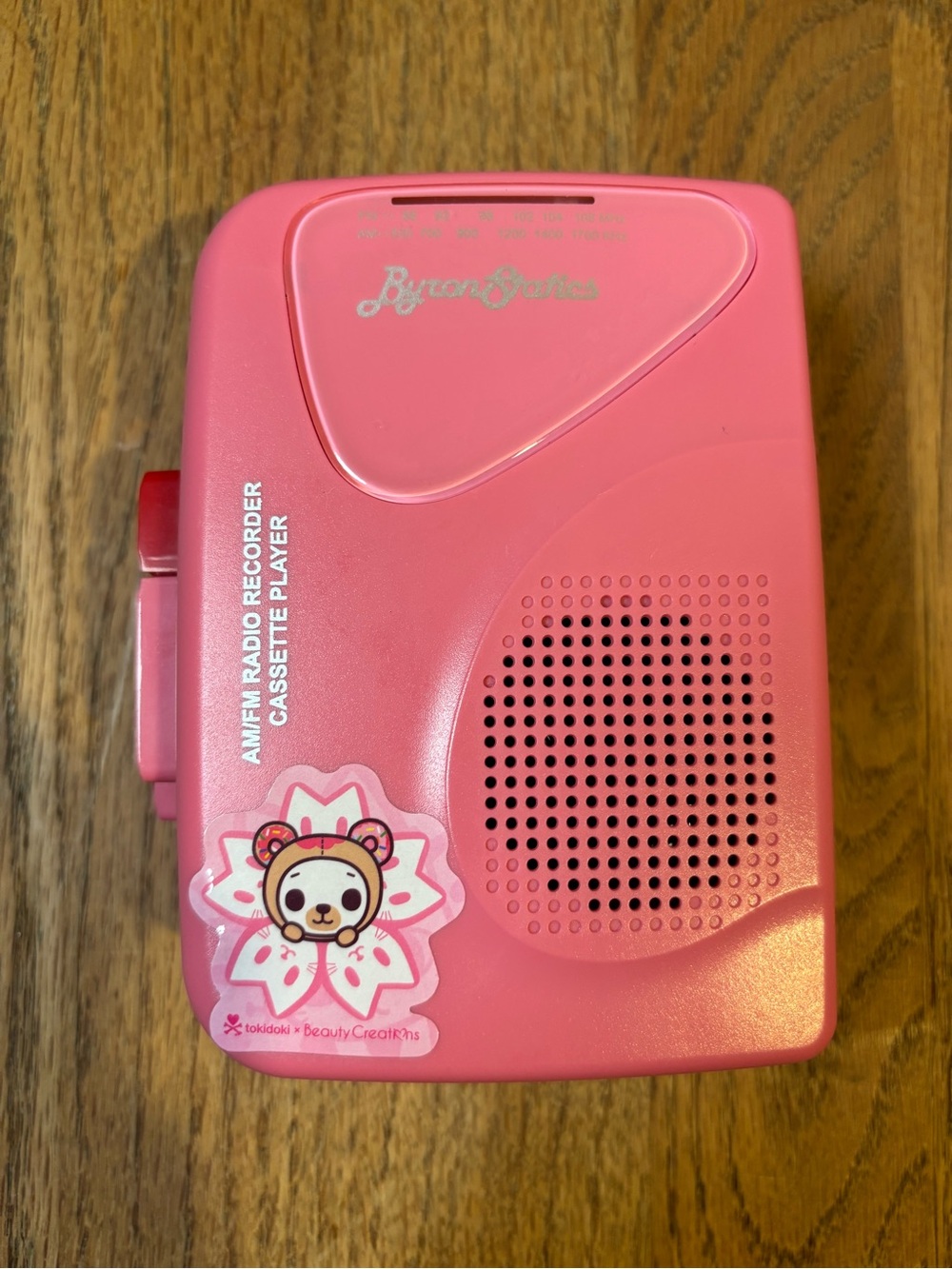 Byron Statics Pink Portable AM/FM Radio Cassette Recorder Player